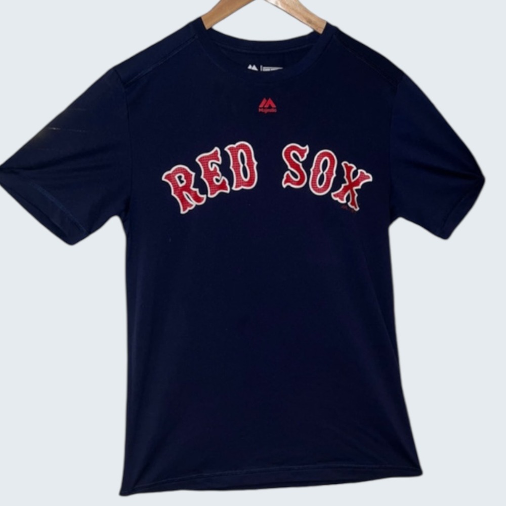 Majestic Boston Red Sox Kids Navy Blue Number 6 Performance T-Shirt Youth Small